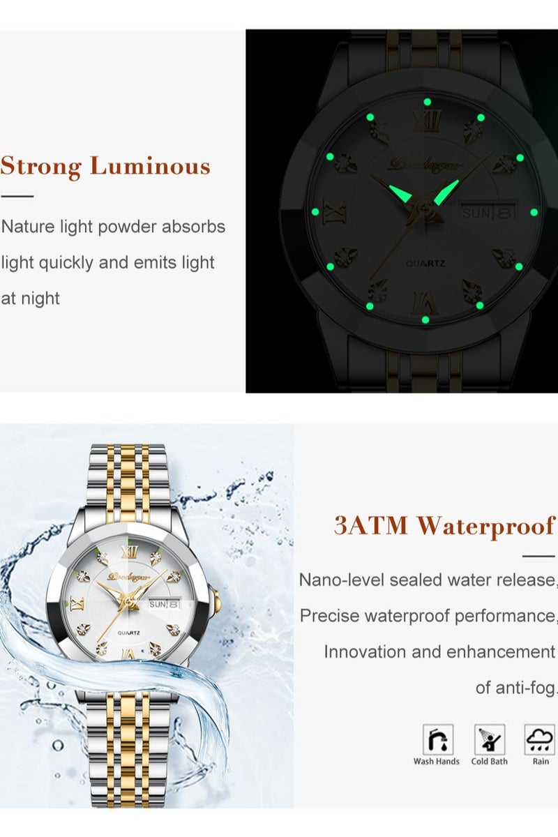 پوداجار المرأة ساعة، النساء للماء مضيئة الكوارتز الكلاسيكية ساعة المعصم-30mm - Image 5