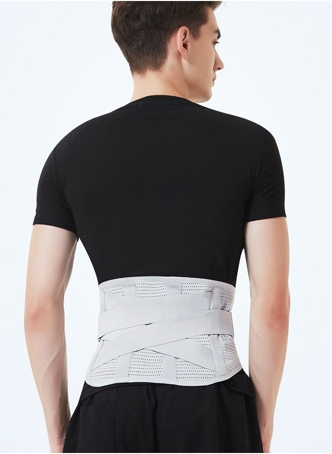 GROIC - Back Brace Lumbar Support Belt for Lower Back Pain Relief, Breathable Back Support Belt with 4 Metal Support Stays for Heavy Lifting, Work and Exercise, Men and Women, L - Image 1