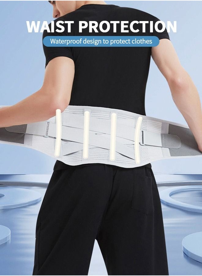GROIC - Back Brace Lumbar Support Belt for Lower Back Pain Relief, Breathable Back Support Belt with 4 Metal Support Stays for Heavy Lifting, Work and Exercise, Men and Women, L - Image 1