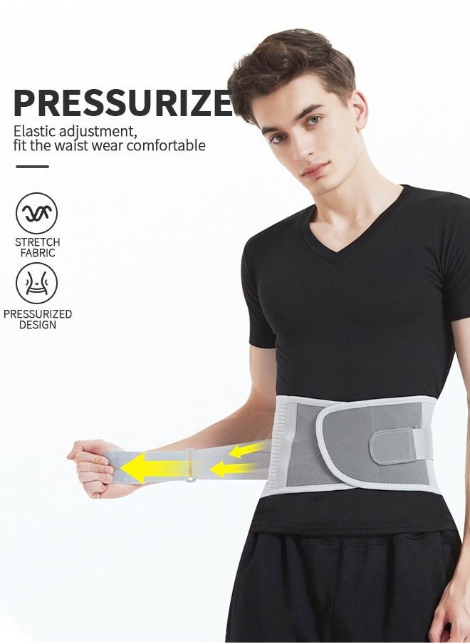 GROIC - Back Brace Lumbar Support Belt for Lower Back Pain Relief, Breathable Back Support Belt with 4 Metal Support Stays for Heavy Lifting, Work and Exercise, Men and Women, L - Image 1