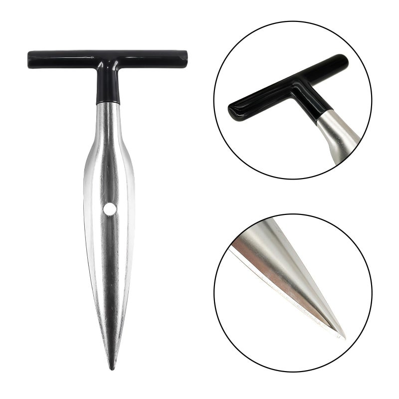 HPMAISON 2 Pcs Coconut Opener Tool Set Stainless Steel Coconut Puncher Coconut Meat Scraper with Non-Slip Wooden Handle Husk Cutting Knife Easy-to-Use Coconut Meat Remover Scraper Opening Kit Punch Tools - Image 3