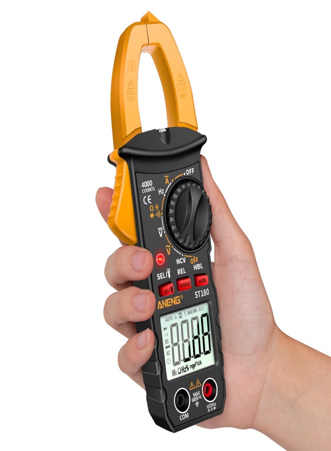 ANENG ST180 4000 Counts Digital Clamp Meter Multimeter Clamp Multimeter Voltmeter Ammeter AC DC Voltage AC Current Meter NCV Tester Universal Meter Tester Current Clamp Tester -30~1000℃ Temperature Resistance Capacitance Frequency Diode Measurement - Image 5
