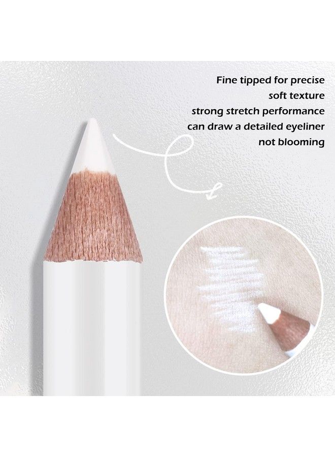 Ownest 12 Packs Professional Highlighter Eye Liner Pen Soft Strokes Easy to Color Eyeshadow Pencil Waterproof Long lasting White Eyeliner Pencil Makeup - Image 4