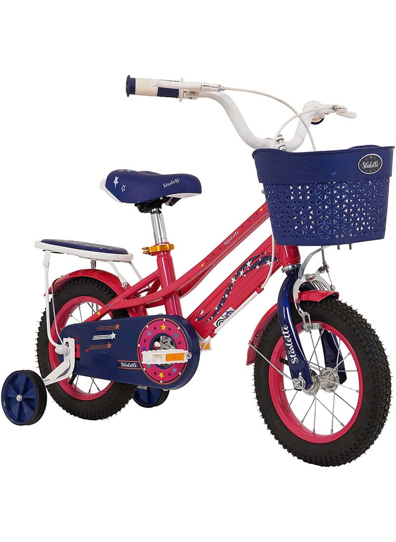Vego - Vego Starlette Girl's 12 Inch Bicycle with Training Wheels Dark Pink - Image 1