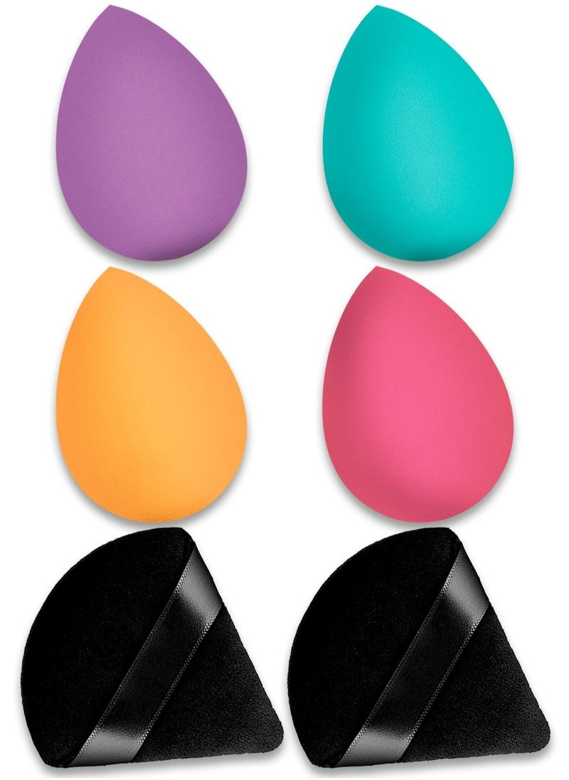 Kanza - 6 Pcs Makeup Sponge Set Pure Cotton Triangle Velour Powder Makeup Puff Set Soft Powder Puffs for Face and Body Powder Cosmetic Foundation Sponge for Undereye Setting Powder Puff Kit - Image 1