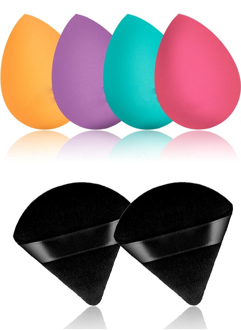 Kanza - 6 Pcs Makeup Sponge Set Pure Cotton Triangle Velour Powder Makeup Puff Set Soft Powder Puffs for Face and Body Powder Cosmetic Foundation Sponge for Undereye Setting Powder Puff Kit - Image 1