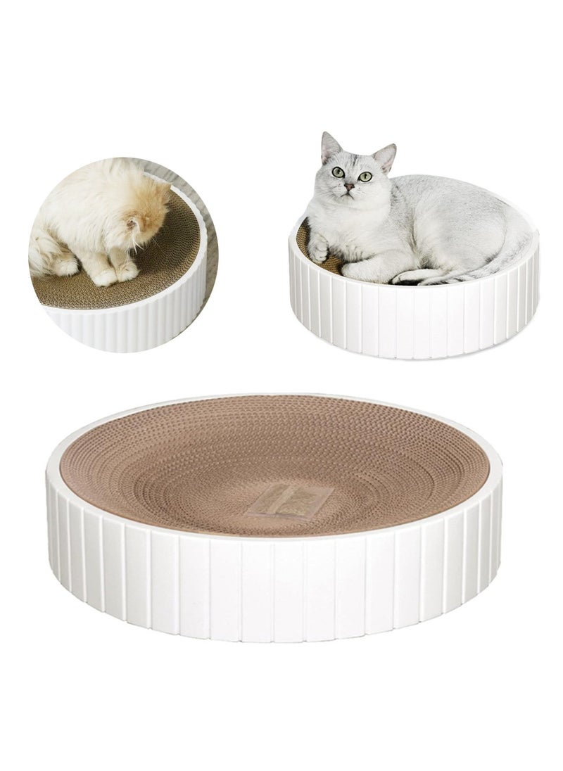 ARNOTEC Extra large bowl-shaped cat nest cat scratching board with replaceable core and non-shedding round cat claw board cat claw grinding toy (46x46x10cm)  - Image 1