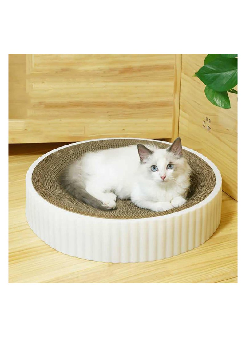 ARNOTEC Extra large bowl-shaped cat nest cat scratching board with replaceable core and non-shedding round cat claw board cat claw grinding toy (46x46x10cm)  - Image 3