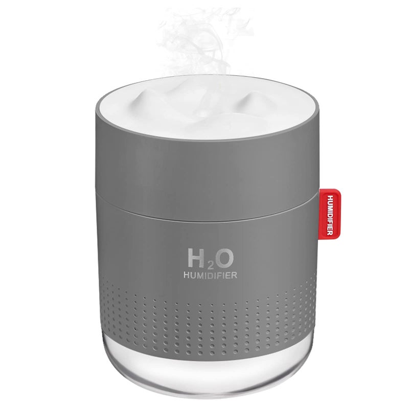 Portable Mini Cool Mist Humidifier 500ml USB Personal Desktop Humidifier for Baby Bedroom Travel Office Home Auto ShutOff 2 Mist Modes Super Quiet Gray