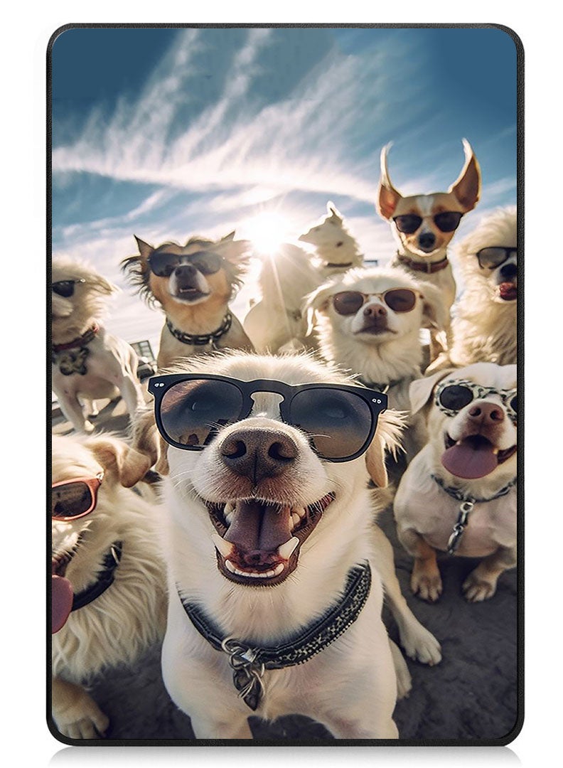 Theodor Protective Flip Case For Apple iPad Pro 11 (2024) With Trifold Stand Auto Wake Sleep Shockproof Cover Selfie Dogs - Image 1