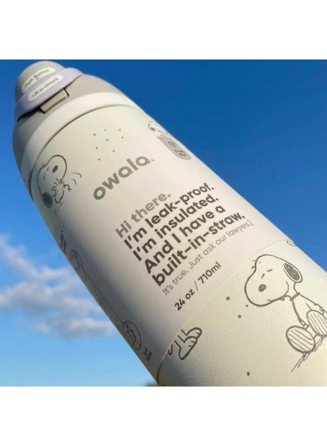 Snoopy FreeSip Insulated Stainless Steel Water Bottle with Straw for Sports, Travel, and School BPA-Free Sports Water Bottle - Image 5
