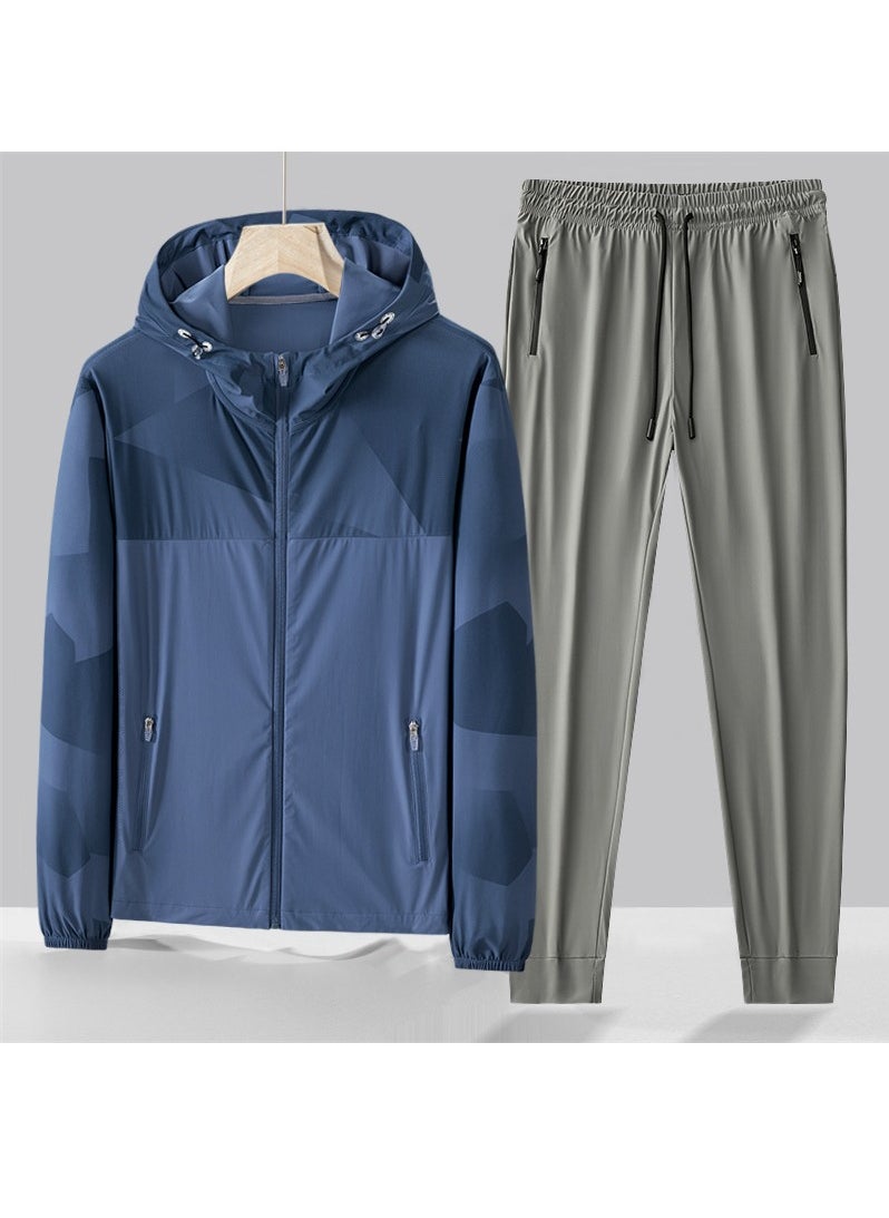 KUYING - Loose Fitting Ice Silk Pants Quick Drying Sports Set - Image 1