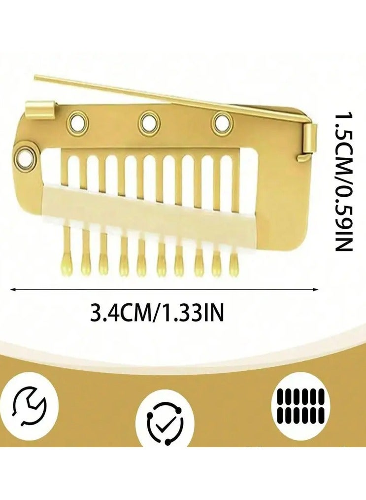 Rozino Alloy Hair Clips Set, Bohemian Minimalist Style, Oblong Shape, Solid Color, Hair Accessories for Hats, Veils, Scarves, Wigs - Versatile Hair Grips 5 PCS - Image 3