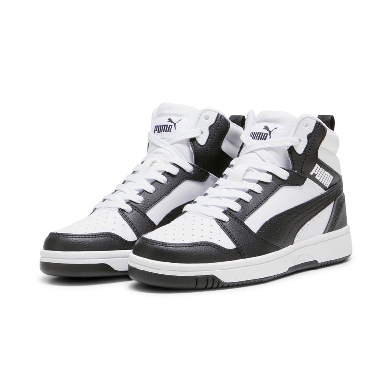 PUMA Rebound V6 Boys White Mid Sneakers - Image 2