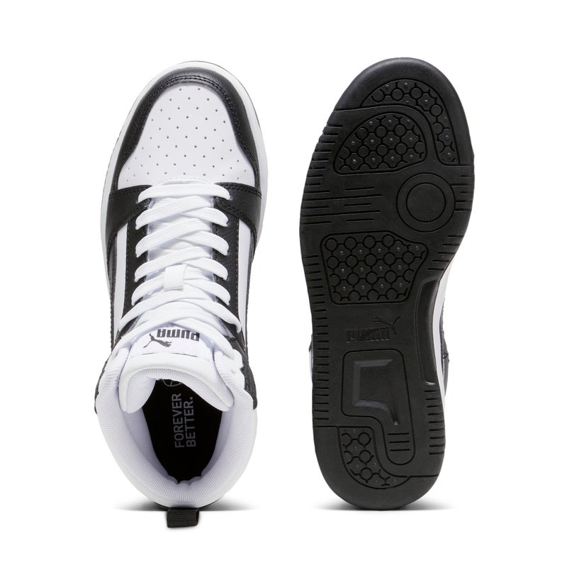 PUMA Rebound V6 Boys White Mid Sneakers - Image 4