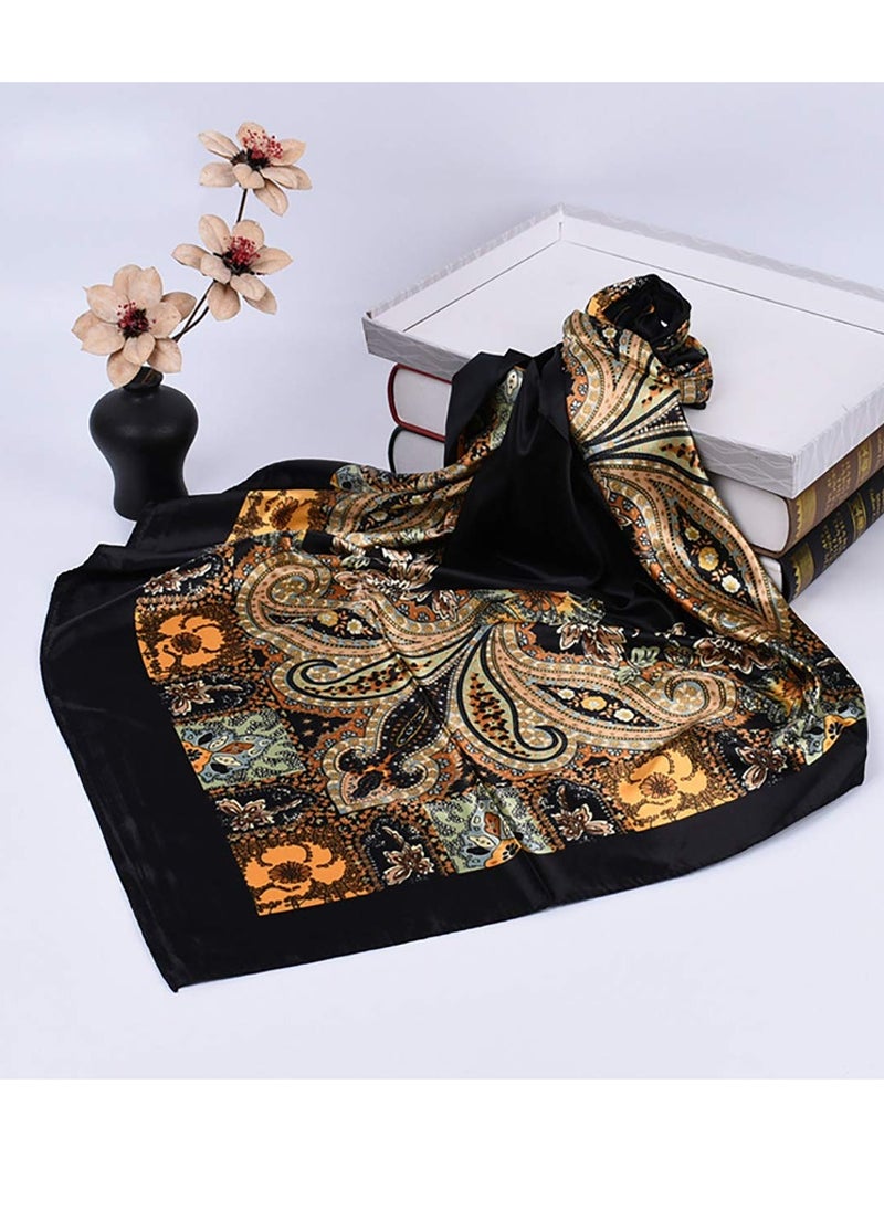 KASTWAVE - 35 Inches Women Head Scarf Hair Bandanas 4PCS Square Satin Head Scarves for Women Silk Like Hair Kerchief Banadanas - Image 1
