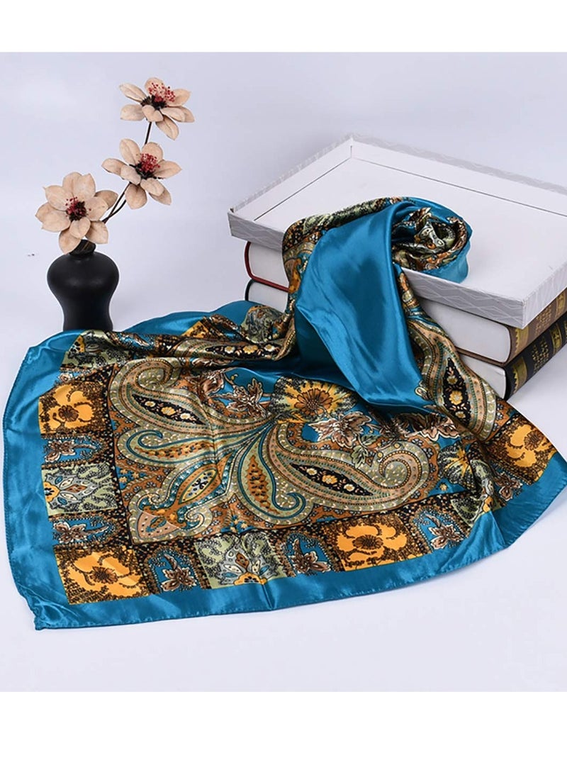 KASTWAVE - 35 Inches Women Head Scarf Hair Bandanas 4PCS Square Satin Head Scarves for Women Silk Like Hair Kerchief Banadanas - Image 1
