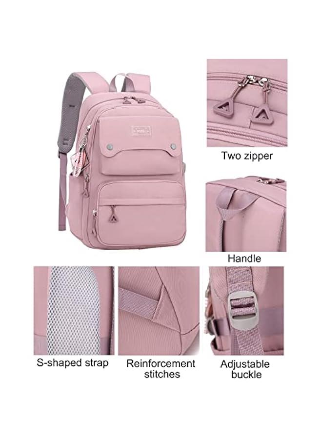 Arabest Teen Girls Casual Backpack High Middle School Daypack Women Daily Travel Laptop Bag (1# Blue, 26 Liters) - Image 4