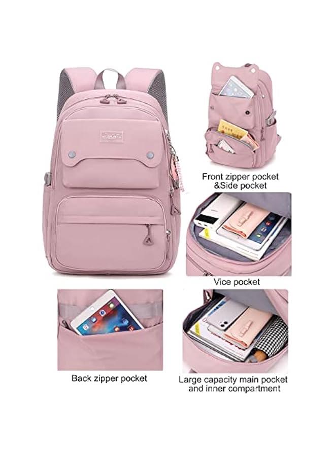 Arabest Teen Girls Casual Backpack High Middle School Daypack Women Daily Travel Laptop Bag (1# Blue, 26 Liters) - Image 5