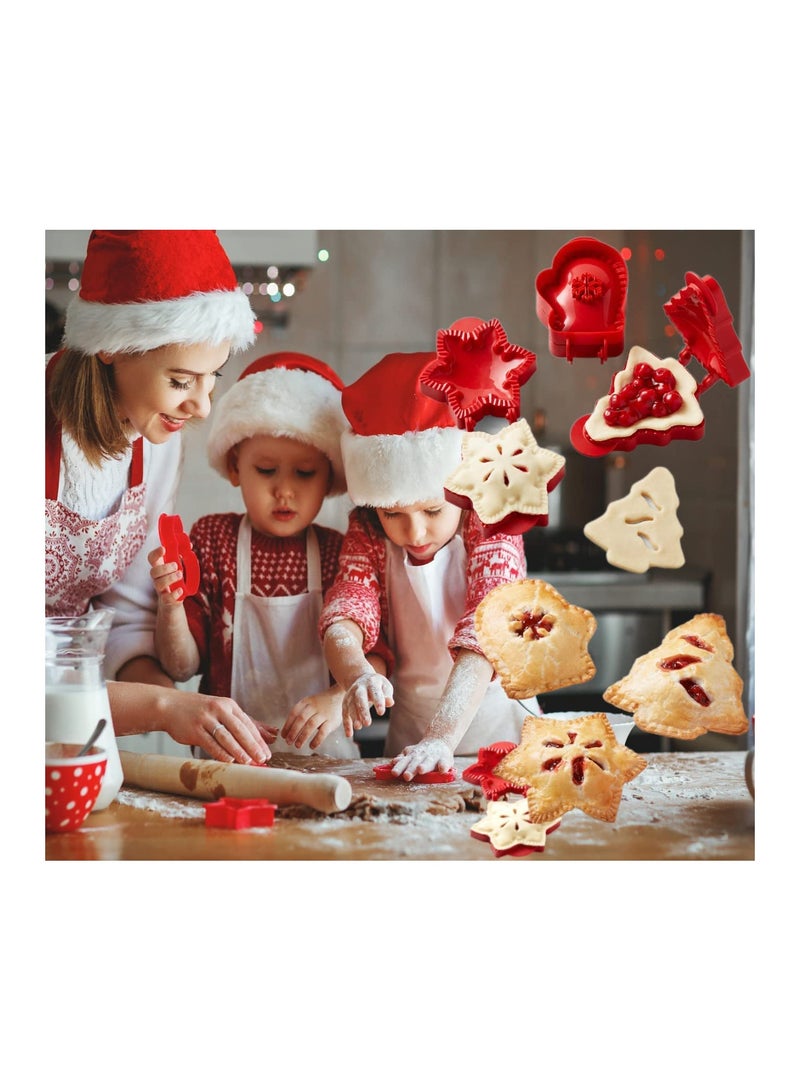 3 Pieces Mini Pie Maker for Baking, Hand Pie Molds for Party Baking Supplies, Snowflake, Mitt and Tree Shapes Dough Presser Pocket Pie Mold Set, Classic Mini Pie Maker