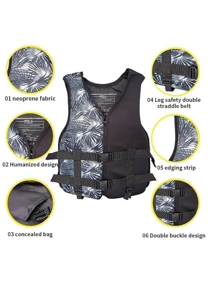 ريبنيو سترة سباحة محمولة مقاومة للتآكل، إكسسوارات رياضية خارجية، سترة تزلج على القوارب + صافرة، سترة سباحة من البوليستر للمراهقين والشباب، مقاس متوسط - Image 2