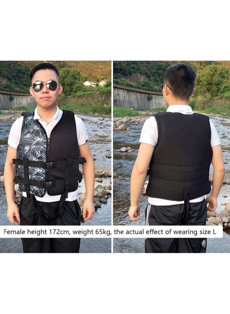 ريبنيو سترة سباحة محمولة مقاومة للتآكل، إكسسوارات رياضية خارجية، سترة تزلج على القوارب + صافرة، سترة سباحة من البوليستر للمراهقين والشباب، مقاس متوسط - Image 5