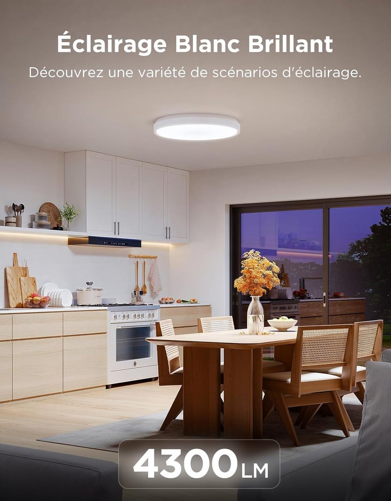 جوفي مصباح سقف Govee RGBIC LED، 38 سم مصباح سقف ذكي، 4300 لومن مصباح سقف LED قابل للتعتيم، 48.5 واط، يعمل مع Matter و Alexa و Google Assistant، إضاءة داخلية لغرفة المعيشة وغرفة النوم والمطبخ - Image 3