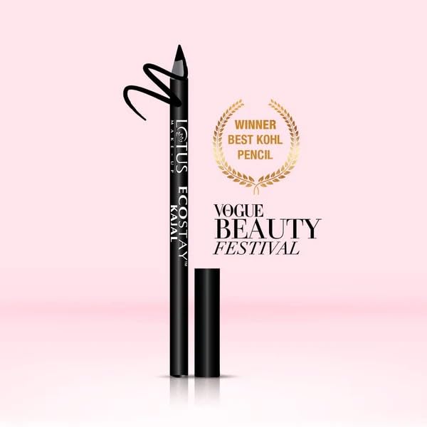 Lotus Makeup Lotus Make-Up Ecostay Kajal Pencil Stick | Waterproof | Smudge Proof | Long Lasting | 1.2g (Black, Pack Of 3) - Image 2