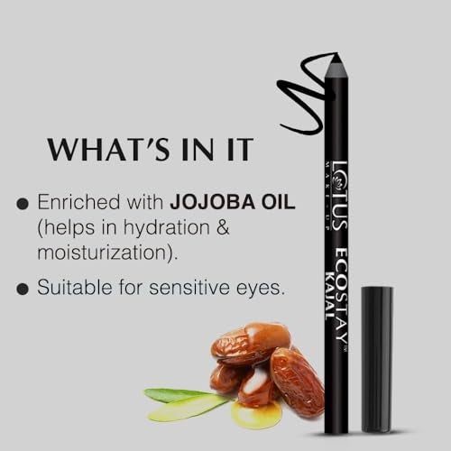 Lotus Makeup Lotus Make-Up Ecostay Kajal Pencil Stick | Waterproof | Smudge Proof | Long Lasting | 1.2g (Black, Pack Of 3) - Image 5