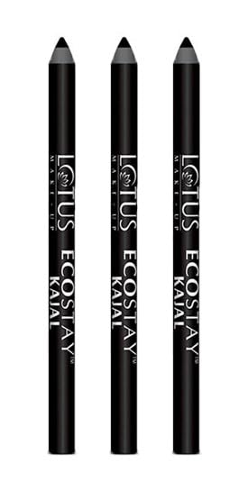 Lotus Makeup Lotus Make-Up Ecostay Kajal Pencil Stick | Waterproof | Smudge Proof | Long Lasting | 1.2g (Black, Pack Of 3) - Image 1