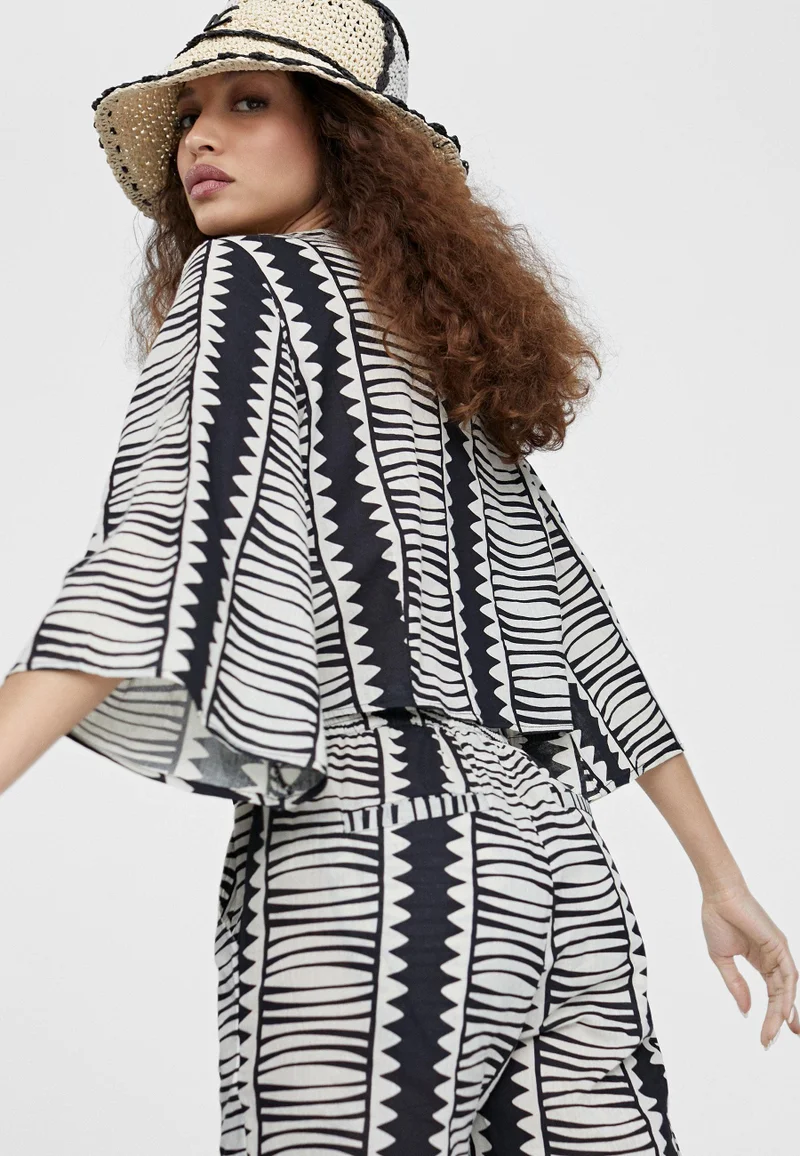 Lola Casademunt Printed knotted bolero