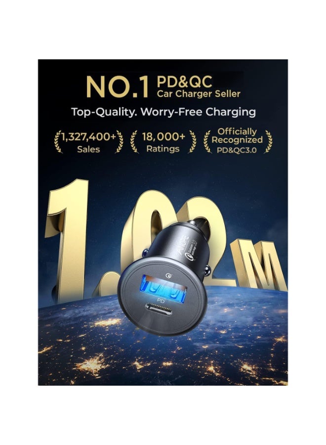 اينوب شاحن سيارة H78 بقوة 67.5 واط بمنفذ USB-C، يدعم الشحن السريع PD بقوة 45 واط، صغير الحجم، معدني، بمنفذين، محول ولاعة سجائر، متوافق مع أجهزة iPhone 17/16/15 Pro Max و Samsung Galaxy S26/S25 - Image 2