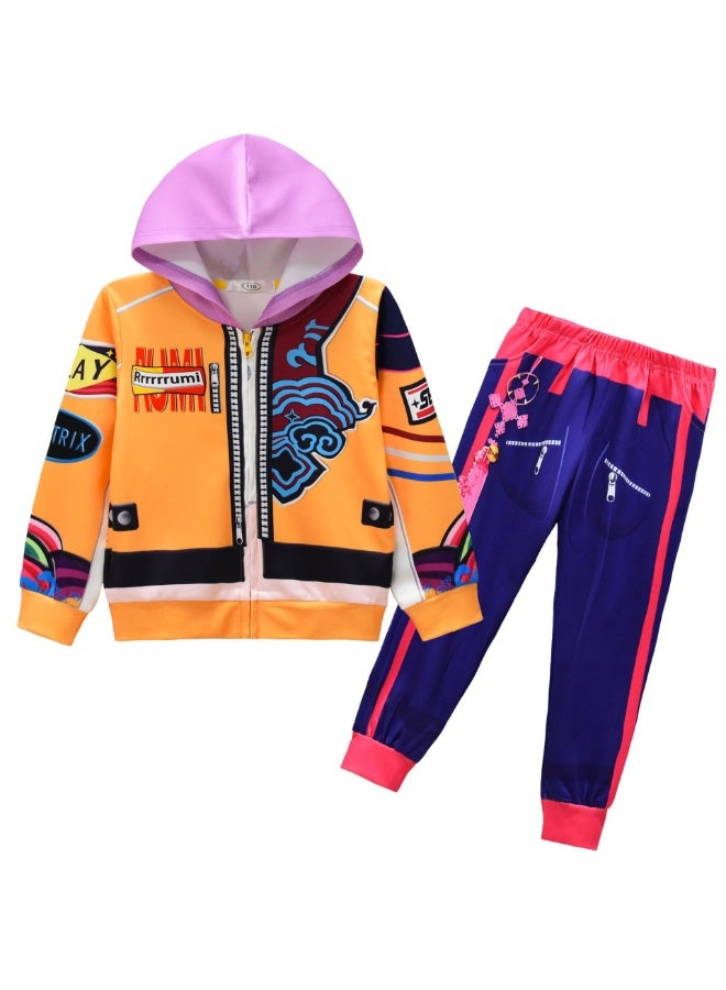 general KPop Demon Hunters Medium and Large girls Jacket zipper Hoodie cosplay Costume - Image 1