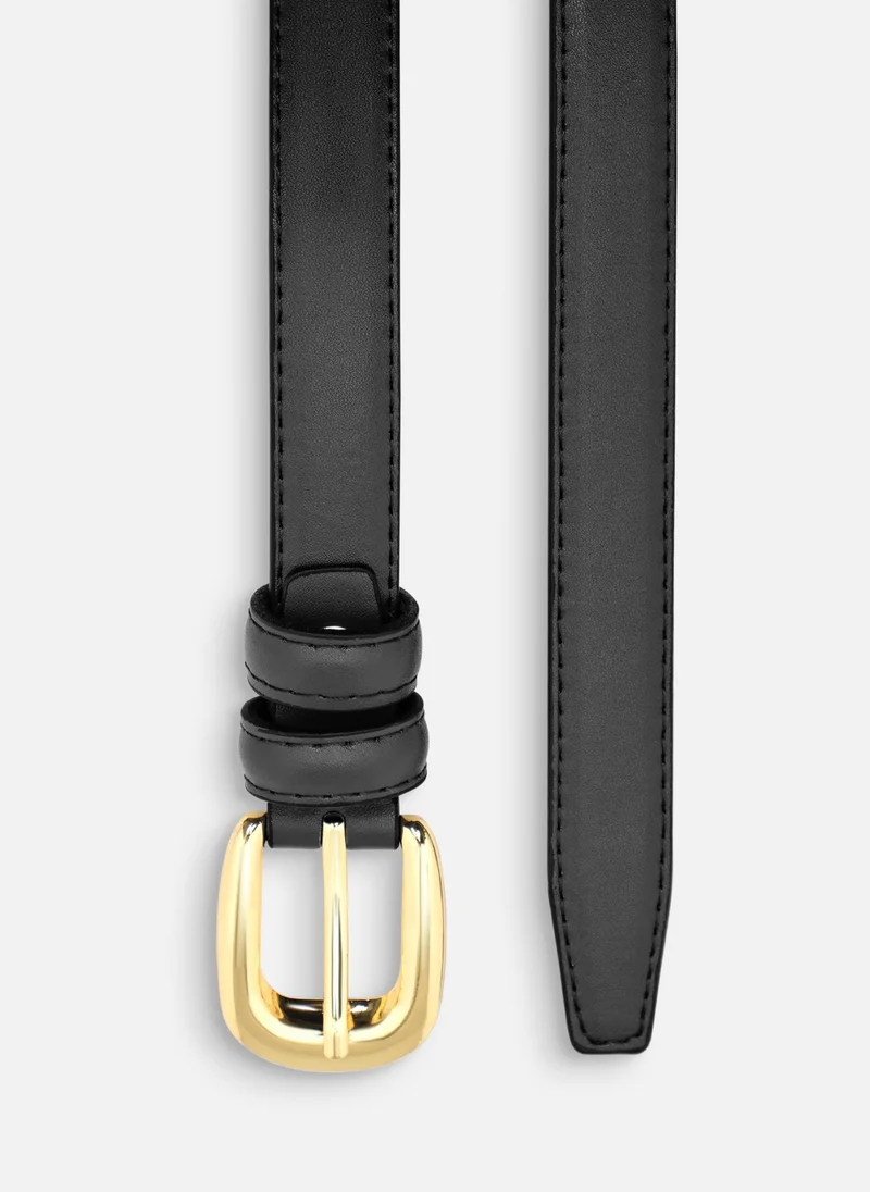 Lichi  Slim eco leather belt with golden buckle for Women | Best Price UAE