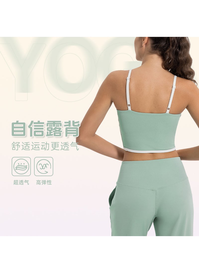 Generic - Alo Colorblock Strappy Yoga Sports Bra Top mint green - Image 1