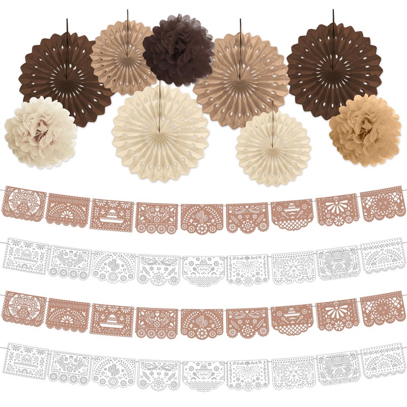 EoBeCy Cielito Lindo Party Decoration, Papel Picado Banner with Tissue Paper Fans and Flowers, Mexican Fiesta Birthday Wedding Cinco de Mayo Party Supplies - Image 1