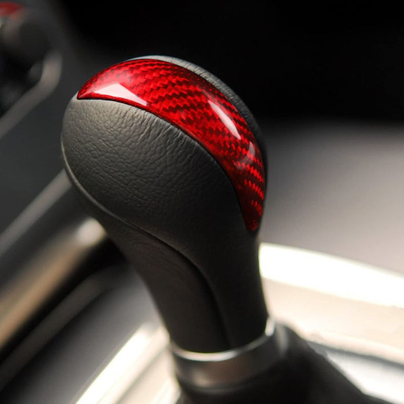 UOADA Gear Shift Knob Cover Red Carbon Fiber Universal for Infiniti G37 G35 G25 Q40 FX35 FX37 FX50 QX70 QX56 EX35 EX37 EX25 QX50 Center Console Shifter Molding Red Interior Trim