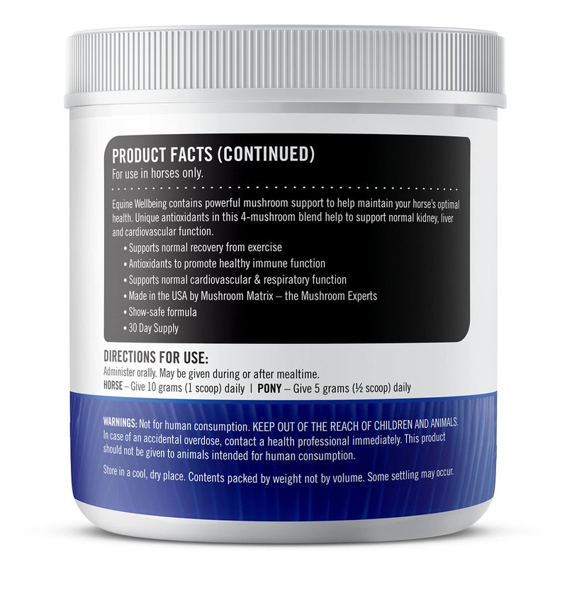 mushroom Matrix Om Mushroom Matrix - Equine | Wellbeing | USA Grown Human-Grade Organic Mushroom Powder Show Safe Horse Supplement | Wellness, Recovery, & Senior Support | 300 Grams, 10.5 oz - Image 5
