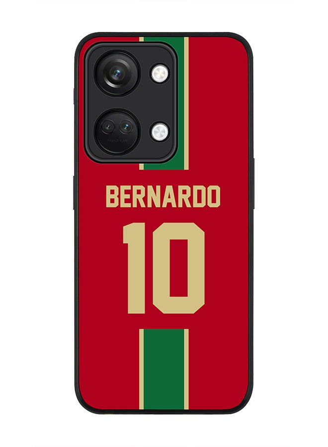 Stylizedd Rugged Black edge case for ONEPLUS NORD 3 5G / OnePlus Ace 2V, Slim fit Soft Case Flexible Rubber Edges Anti Drop TPU Gel Thin Cover -  Football Team - Portugal, Player Name - Bernardo - Image 1