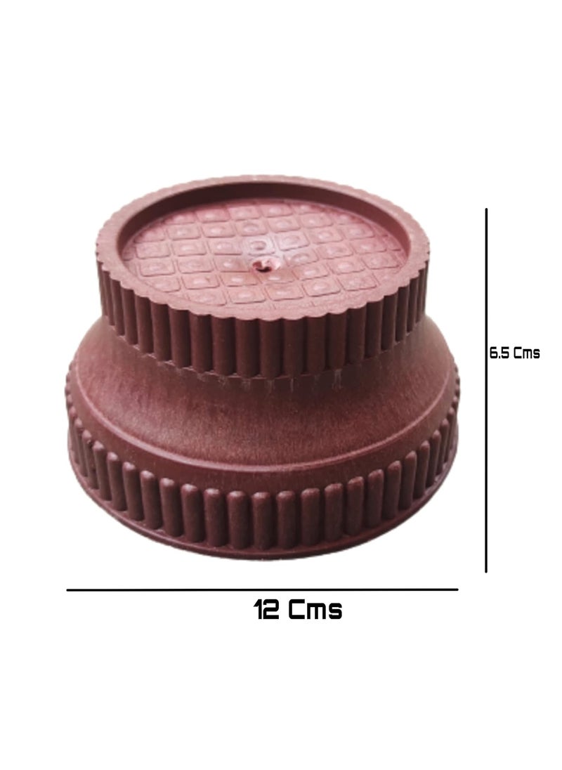 KAKUMANU KAKUMANU Round Plastic LegsFoot and Stand for Almirah Wardrobe Refrigerator Sofa Sleeping Bed Dinning Table and Dressing Table MultiPurpose 4 Pieces Brown  - Image 2