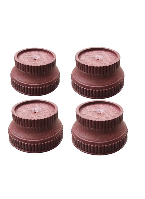 KAKUMANU Round Plastic LegsFoot and Stand for Almirah Wardrobe Refrigerator Sofa Sleeping Bed Dinning Table and Dressing Table MultiPurpose 4 Pieces Brown
