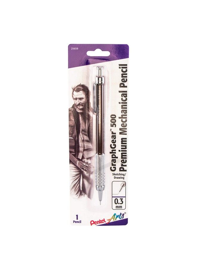 Pentel Arts Graphgear 500 Premium Drafting Pencil 0.3Mm Brown Barrel 1Pack (Pg523Epabp)  - Image 2