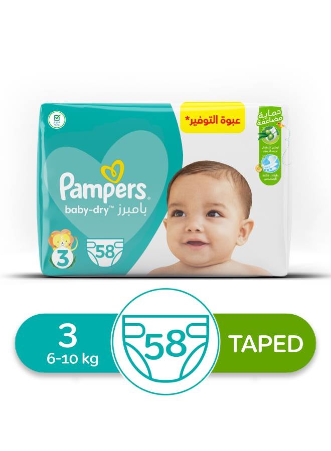 Pampers Baby Dry Diapers Size 3, Midi, 6-10 Kg (58 Diapers) - Image 3
