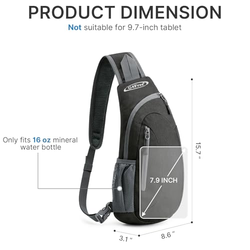 G4Free Sling Bag for Men Women, Small Crossbody Backpack Lightweight Chest Shoulder Bags for Travel, Outdoor and Sports (Dark Grey) - Image 4
