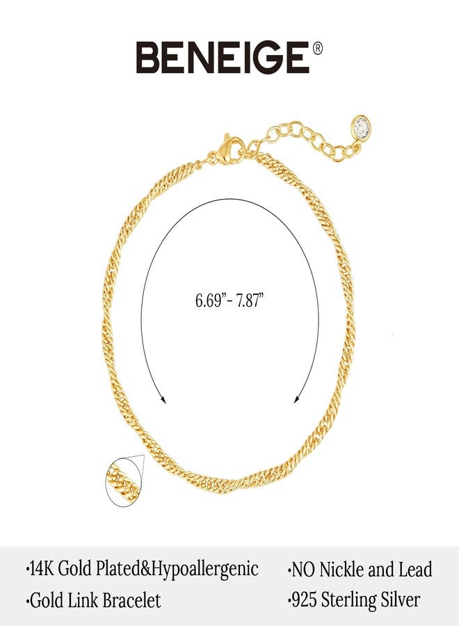 BENEIGE Gold Bracelets for Women,14k Gold Paperclip Bracelets Binding Bracelet, Adjustable Bracelets for Women Dainty Handmade Link Bracelet Jewelry for Women - Image 4