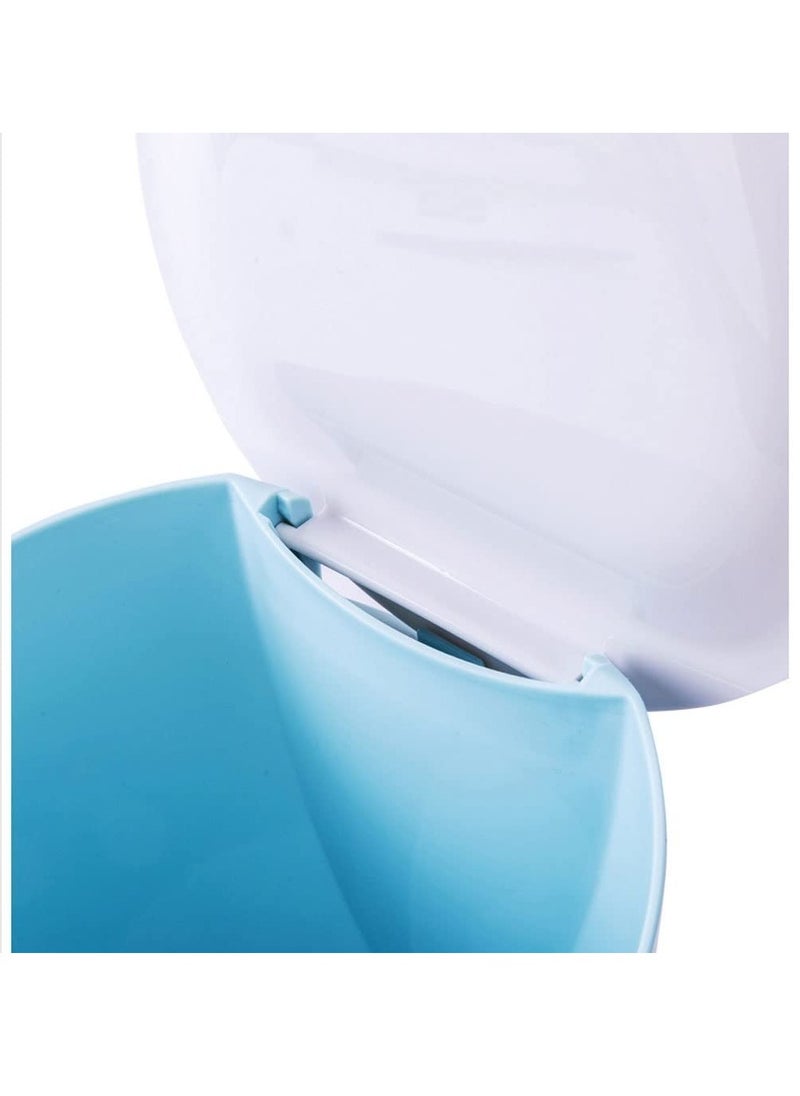 DUSALA Trash Can Round Plastic Small Trash Can Wastebasket Countertop Trash Can With Lid Garbage Can  - Image 4