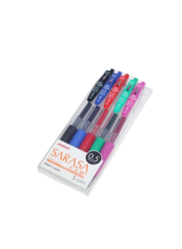 ZEBRA 5-Piece Sarasa Clip Gel-Ink Rollerball Pen Multicolor 0.5mm 141335 - Image 1