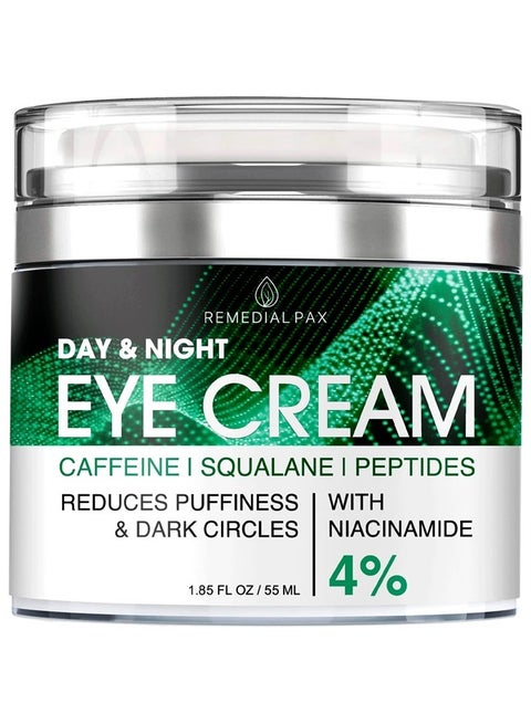 Eye Cream for Dark Circles and Puffiness, Bags Under Eyes Treatment, Anti-Aging Collagen Eye Cream for Wrinkles, Day & Night Caffeine Eye Cream with Niacinamide Dimethicone
