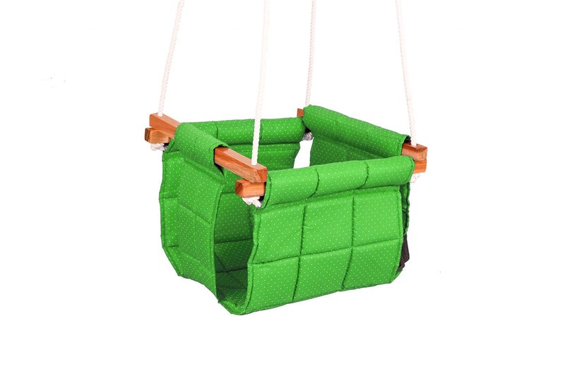 ASHISH Baby Jhula/Swing for Kids/Indoor/Outdoor Baby Swing/Baby Garden Swing/Baby Hanging Swing/Baby Cloth Cradle/Swing for Baby and Toddler 8-36 Months (Green) - Image 2