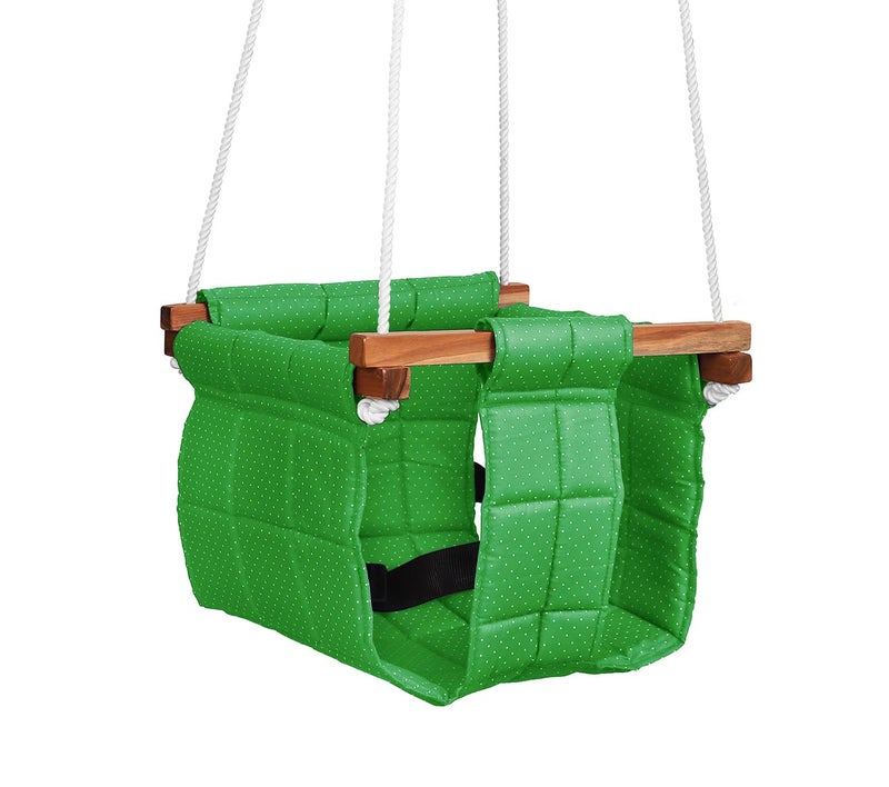 ASHISH Baby Jhula/Swing for Kids/Indoor/Outdoor Baby Swing/Baby Garden Swing/Baby Hanging Swing/Baby Cloth Cradle/Swing for Baby and Toddler 8-36 Months (Green) - Image 1